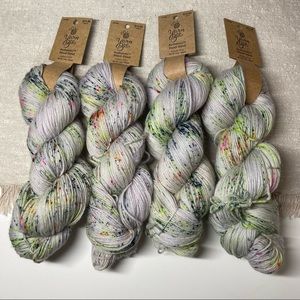 NWT - Yarn Bee Authentic Hand Dyed Yarn. Lot of 4. Color - Techno Tribe